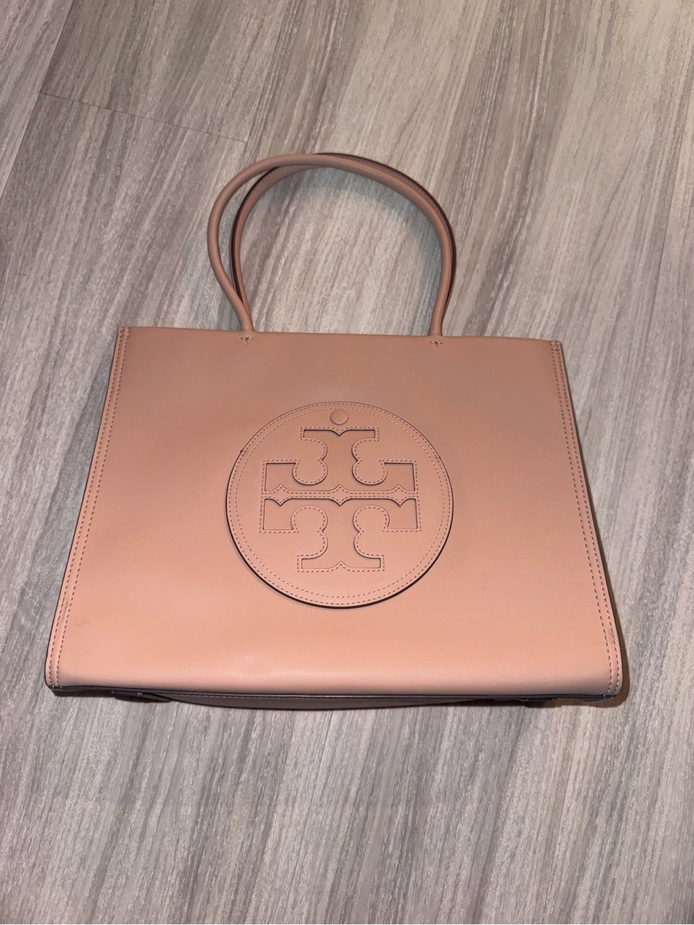Tory Burch Blush Pink Leather Logo Tote